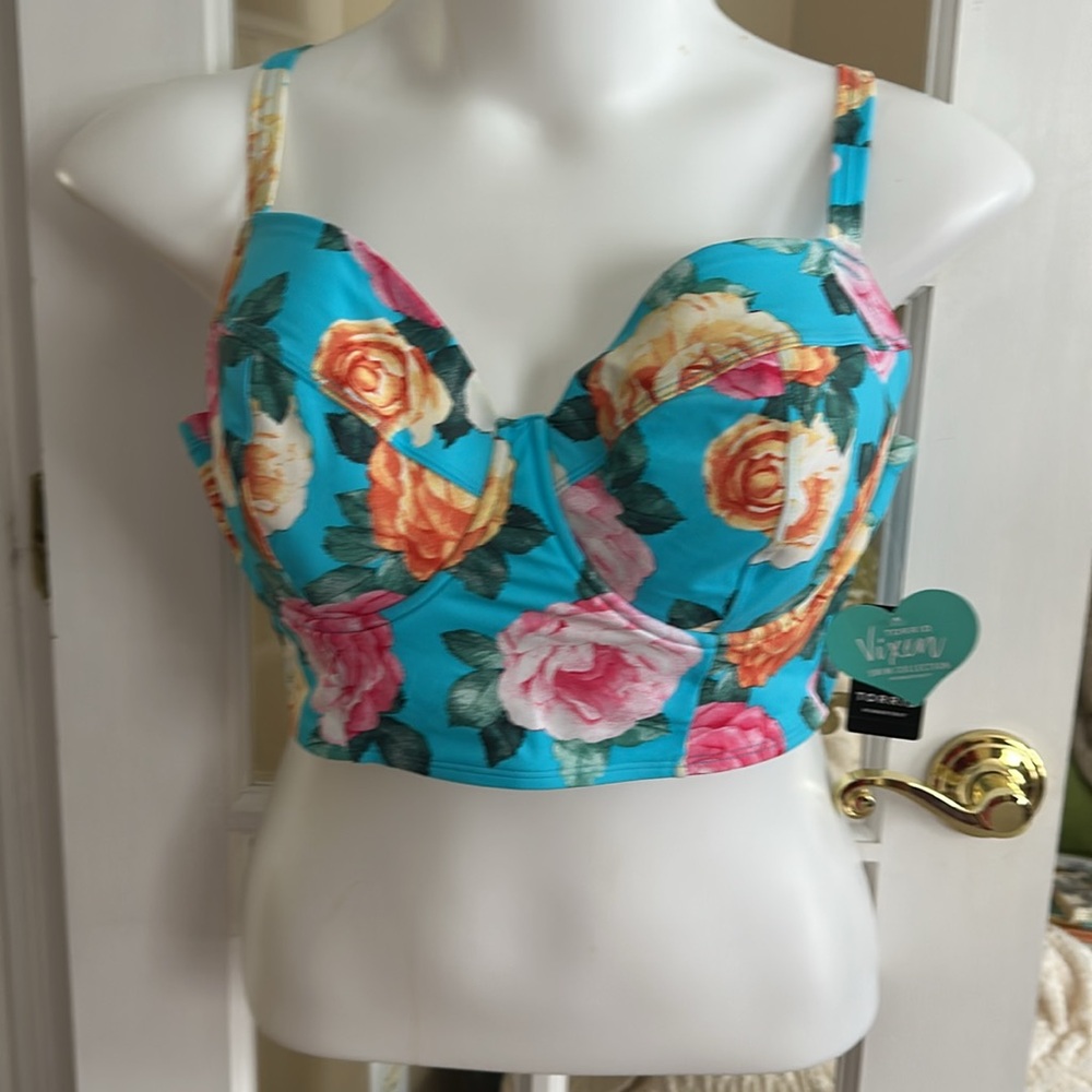 Longline Bikini Top Torrid Vixen Resort Swim Collection Corset